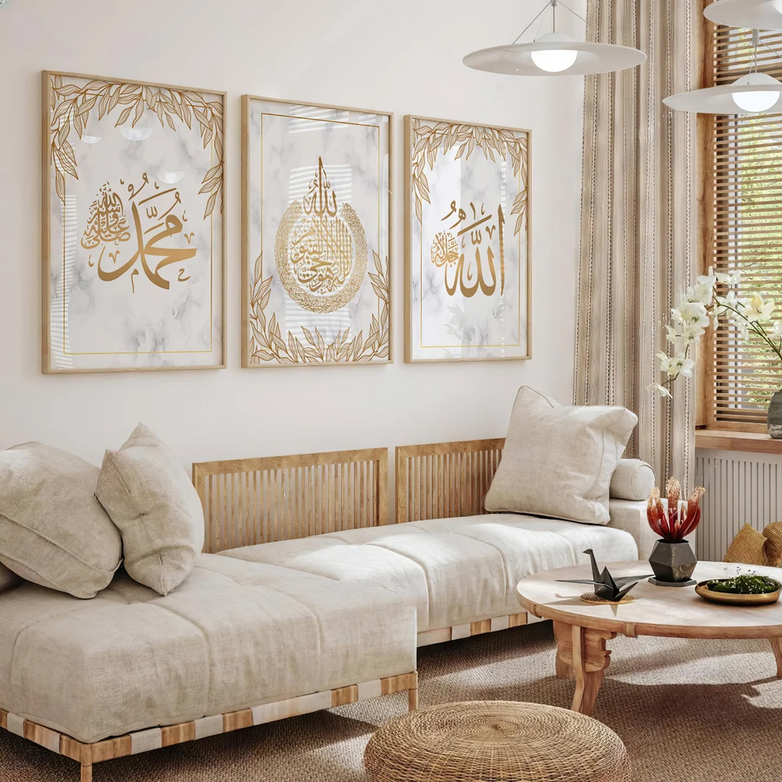 VIBBES Marble Faith Trio Wall Art Set