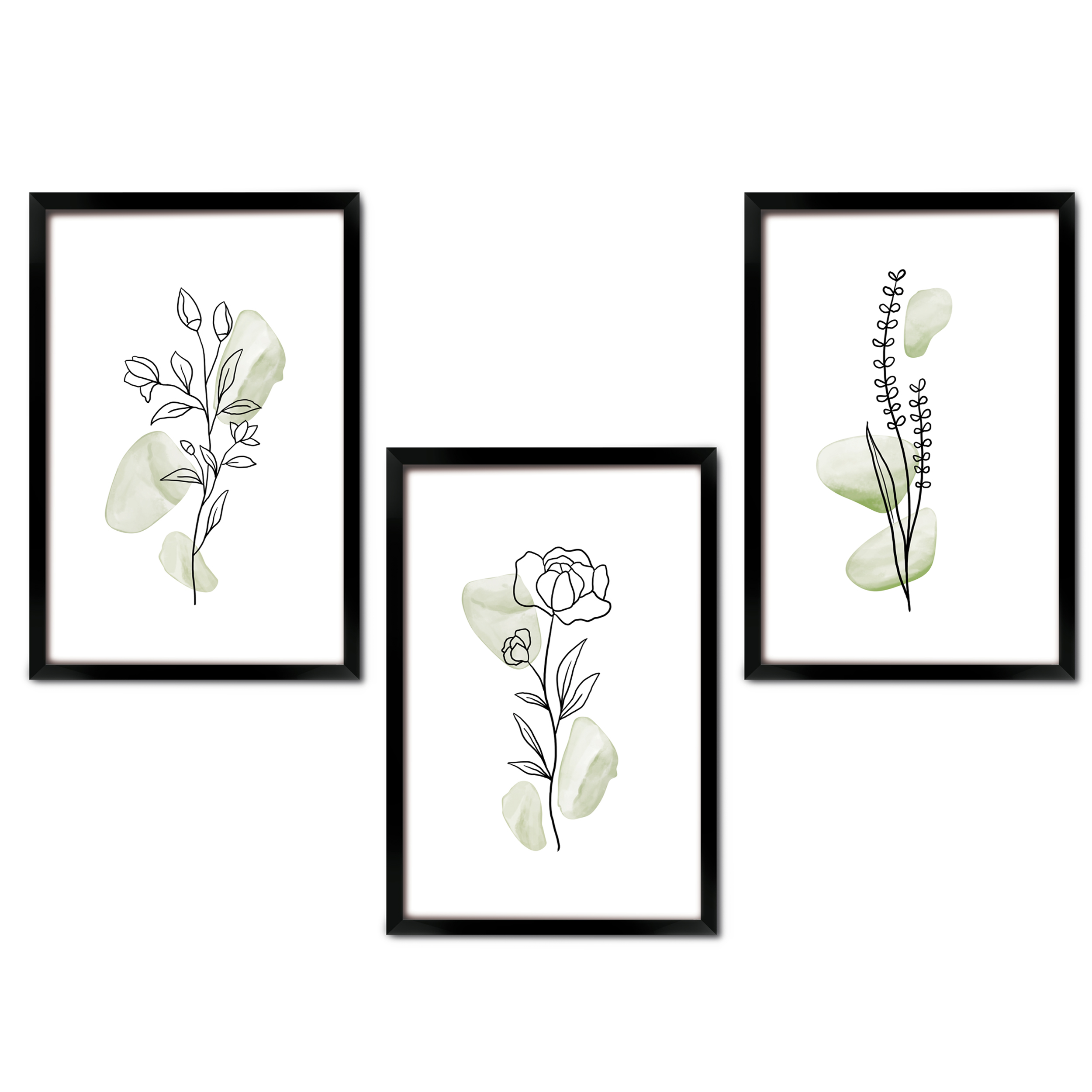 Modern Minimalist Floral Line Art Wall Art Set of 3 | VIBBES