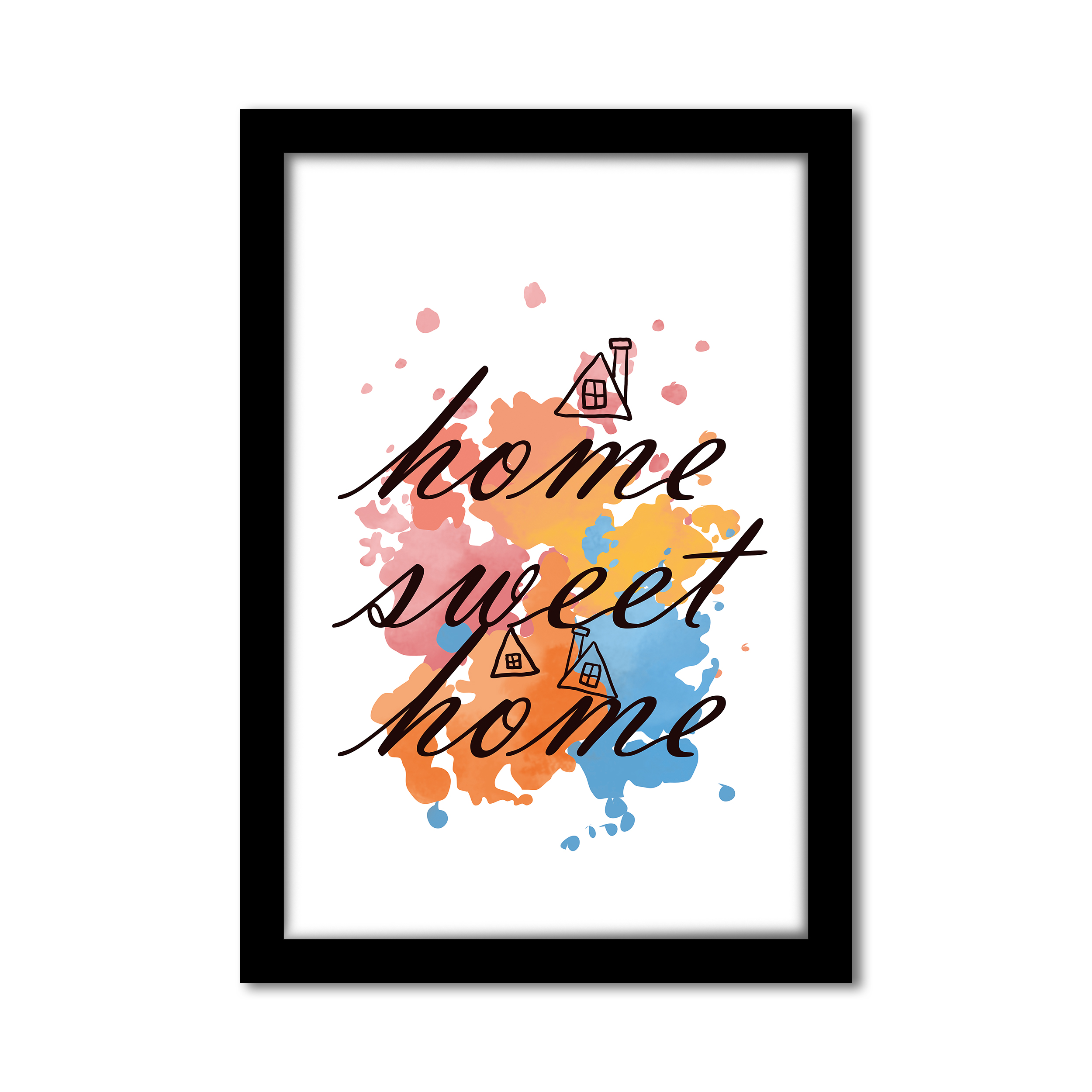 Home Sweet Home Wall Art | Modern Quote Wall Decor with Frame | Vibbes